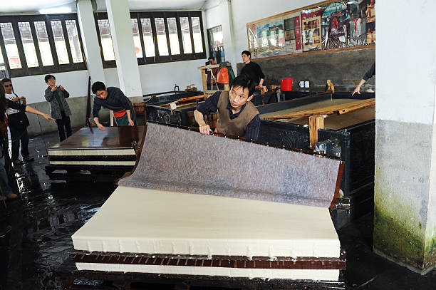Traditional washi papermaking Gifu Japan